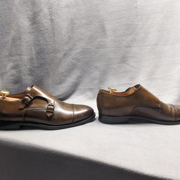 Suitsupply | Brown Double Monk Strap Calf Leather Oxfords | Mens Size 11 main image 5